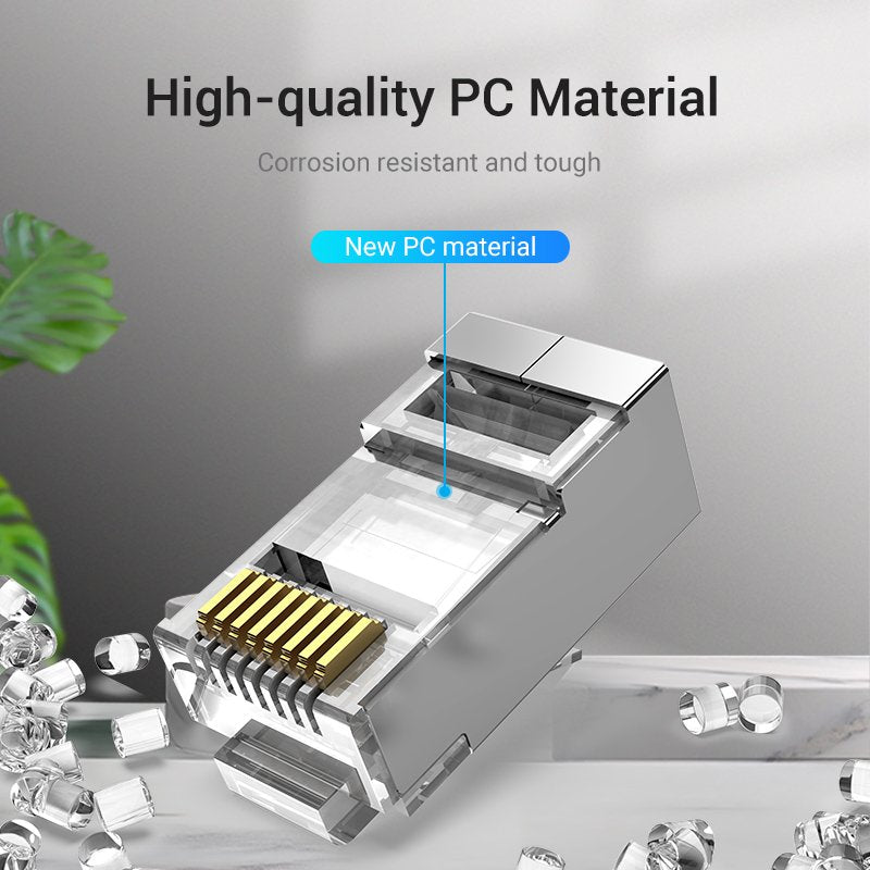 Vention NETWORK Connectors CAT6A FTP Modular Plug IDFR0-10 (10-Pack)