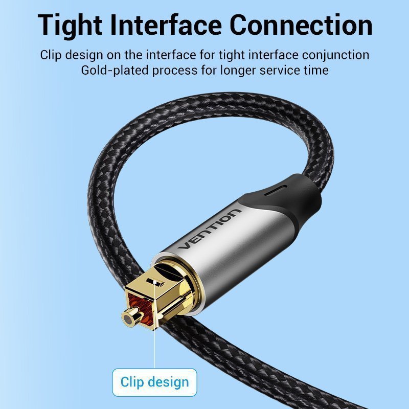 Vention AUDIO Optical Cable Aluminum 2.0m Grey BAVHH