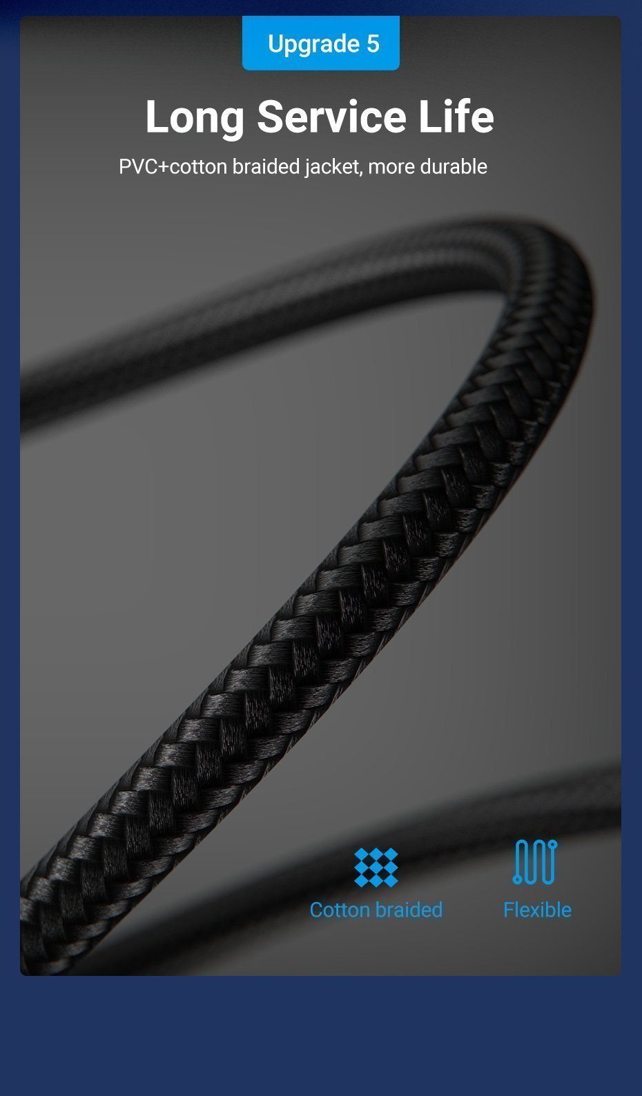 Vention NETWORK Cable CAT8 SFTP Braided 2.0m Black IKGBH