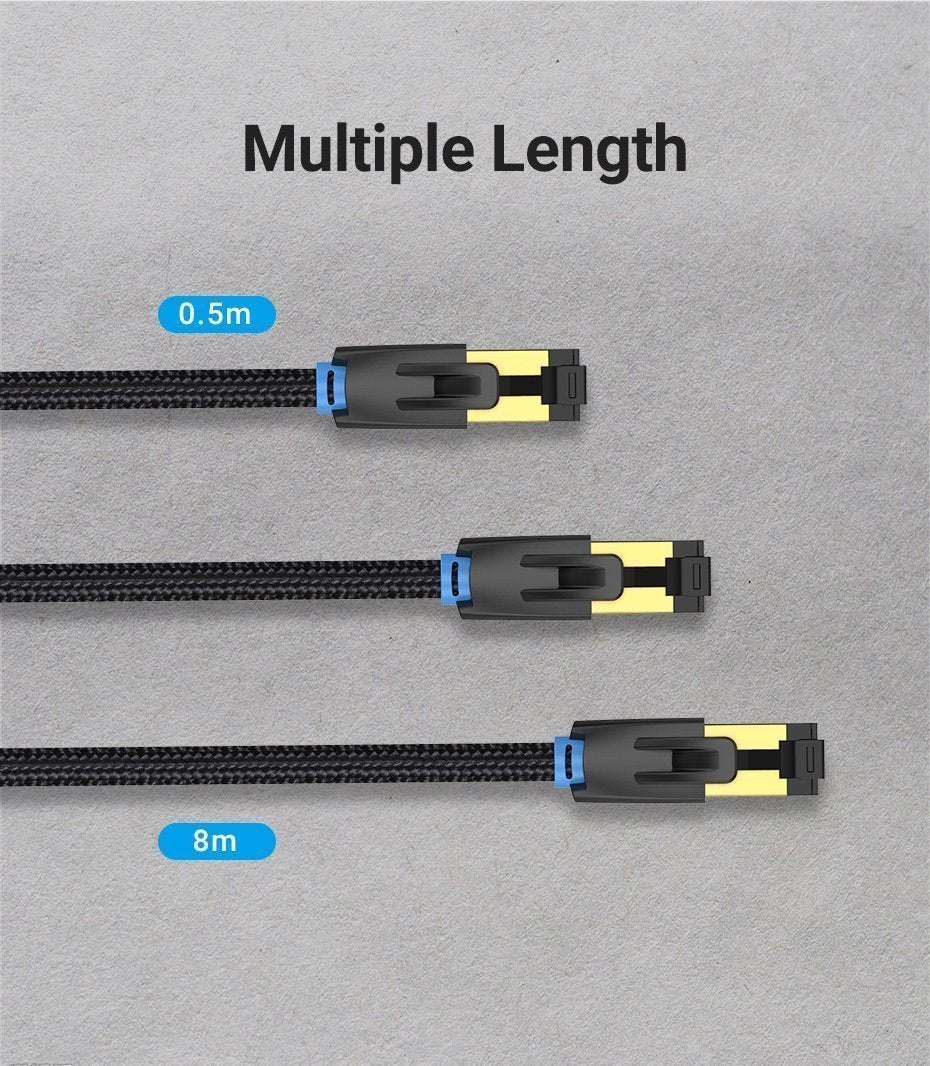Vention NETWORK Cable CAT8 SFTP Braided 3.0m Black IKGBI