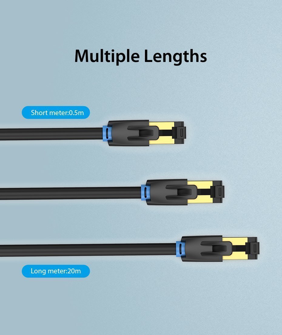 Vention NETWORK Cable CAT8 SFTP 2.0m Black IKABH