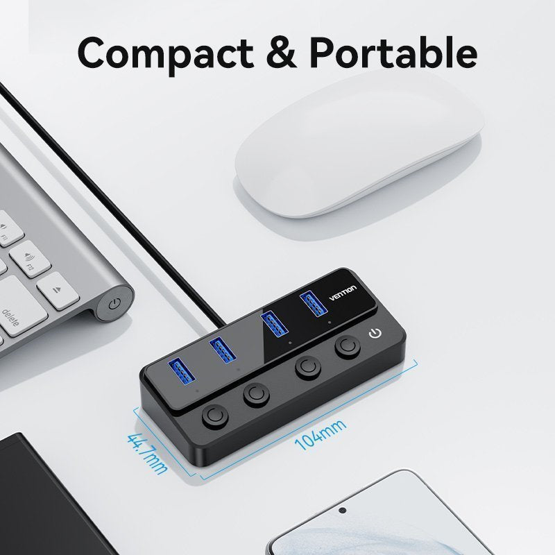 Vention HUB USB-C 4 x USB3.0 with Indiv.Power Switches 1.0m CHWBF