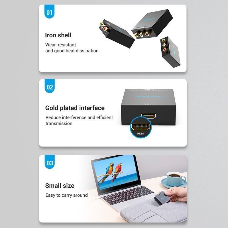 Vention Converter HDMI to 3RCA USB Powered AEEB0