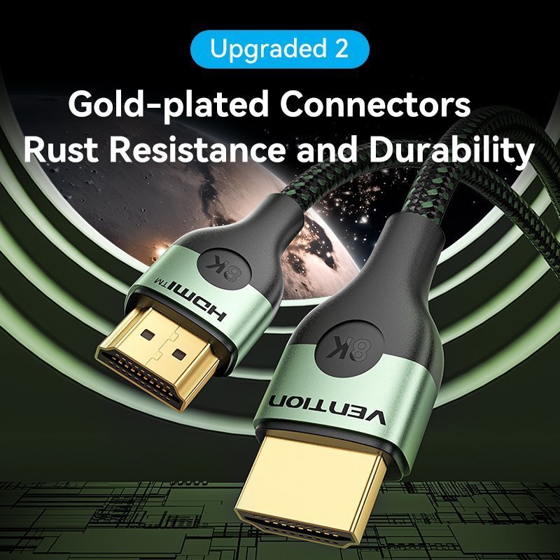 Vention HDMI Cable 2.1 8K60Hz Braided Ultra Thin 1.5m ALOGG