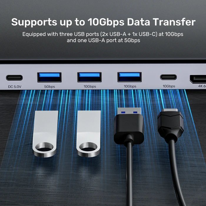 Unitek USB-C Hub Docking Station & 2-Port KVM 10Gbps Triple Display D1106A