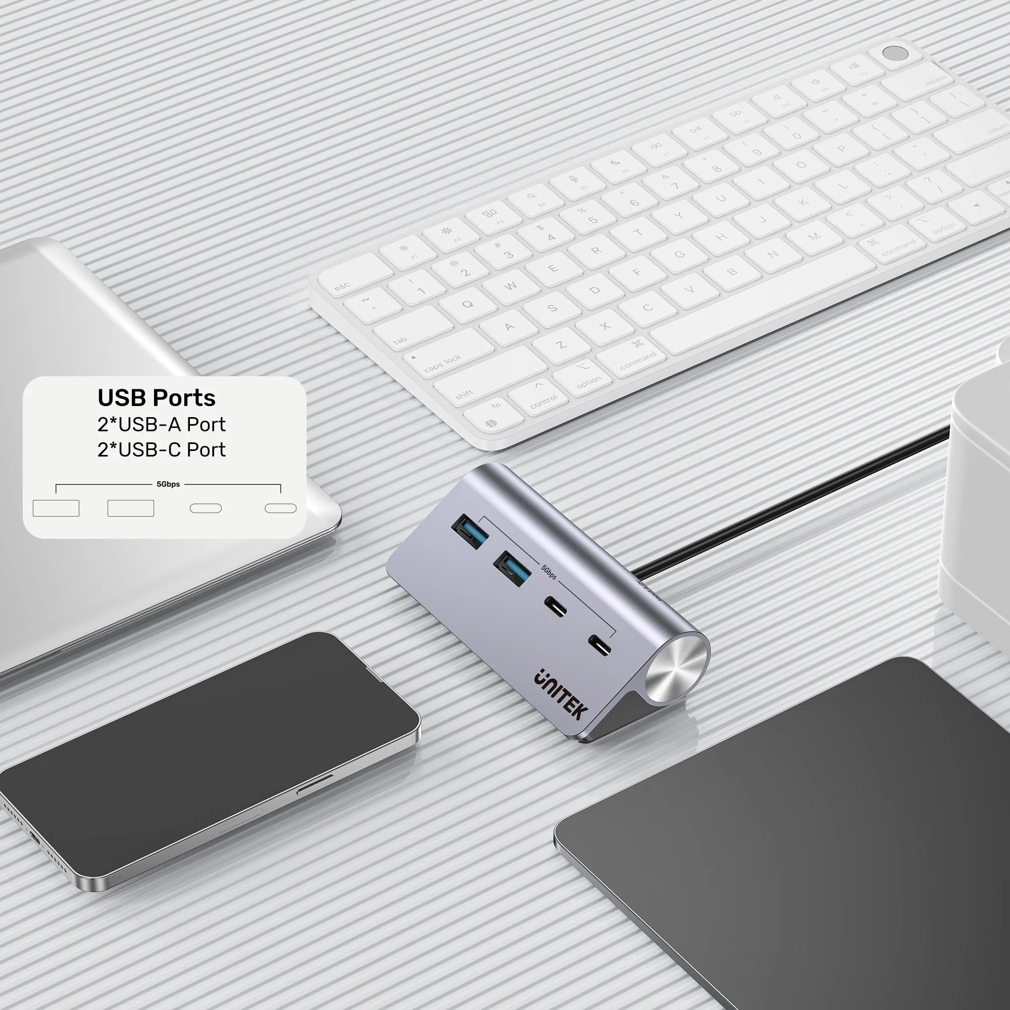 Unitek USB-C Hub 2xUSB-A 2xUSB-C 5Gbps & USB-C Power Port H1337A