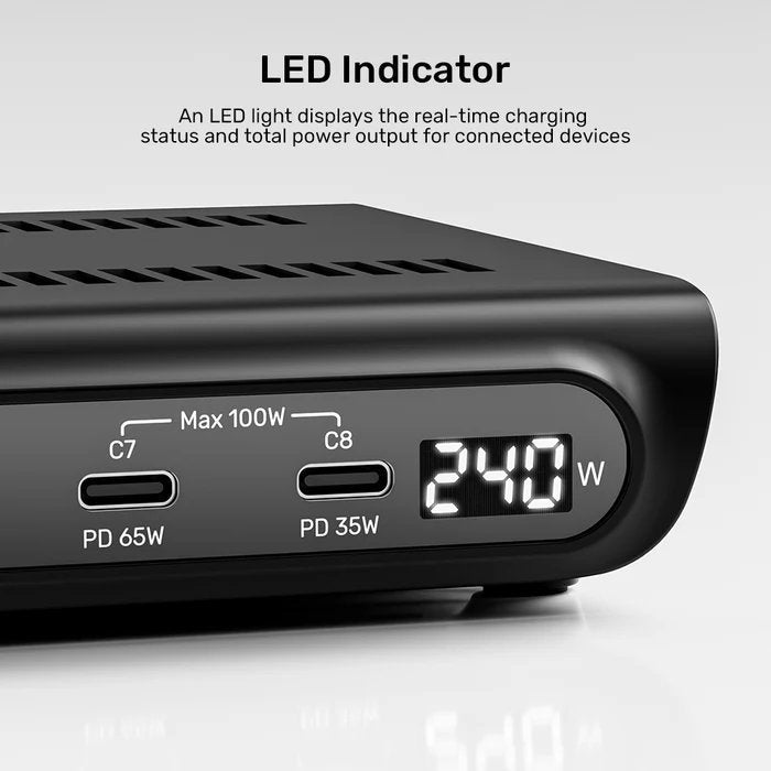 Unitek Charge Station 240W 10-Port 8xUSB-C + 2xUSB-A P1230CBK01-UK