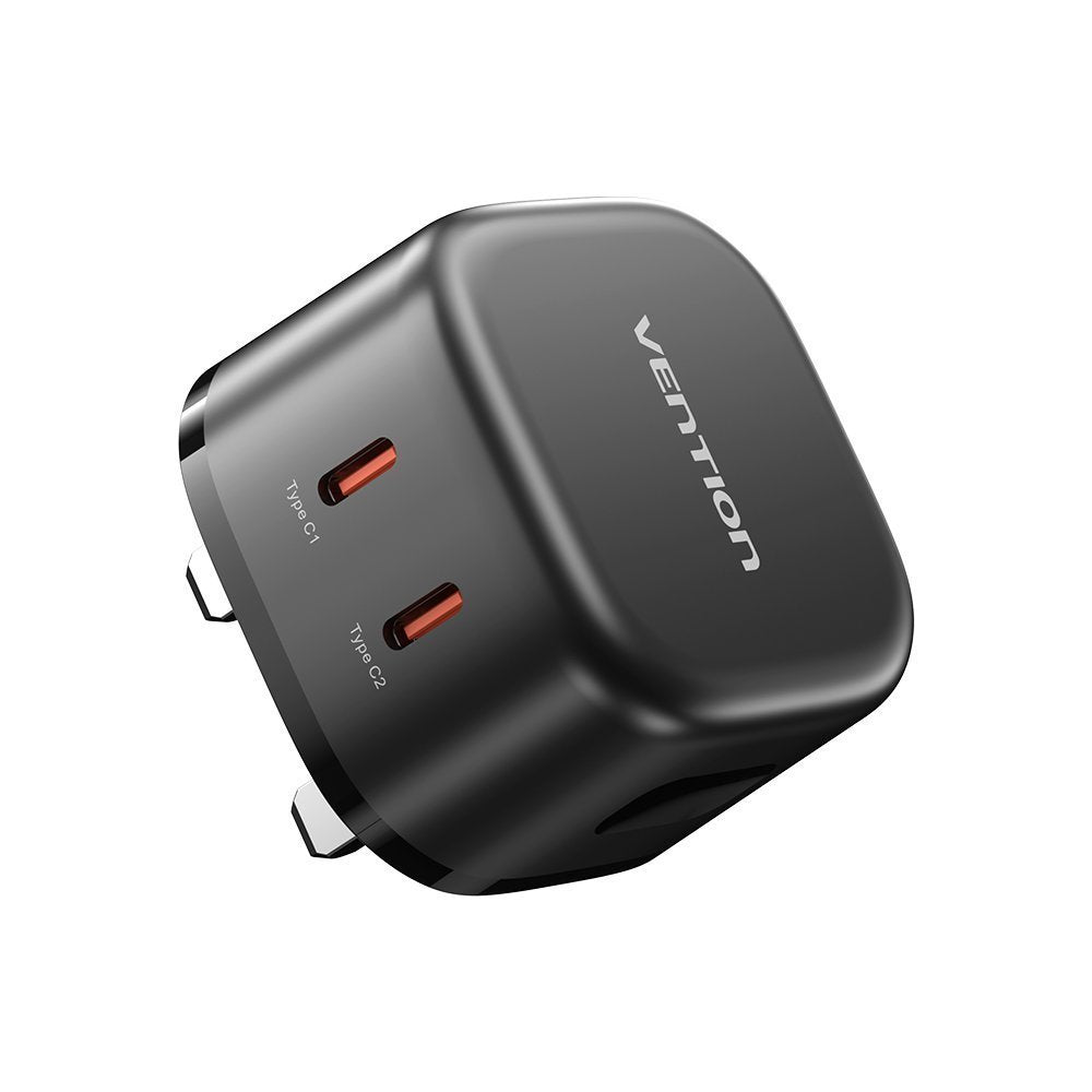 Vention Charger Wall GaN 45W 2xUSBC Black FESB0-UK