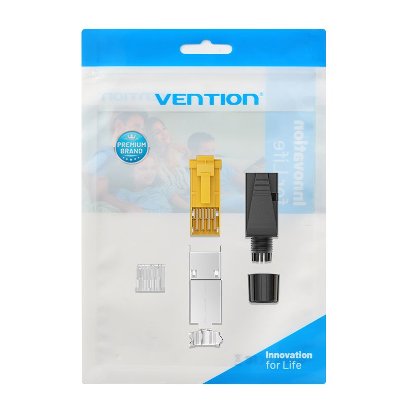 Vention NETWORK Connectors CAT6A FTP Shock-Resistant Modular Plug IDOB0-10 (10-Pack)
