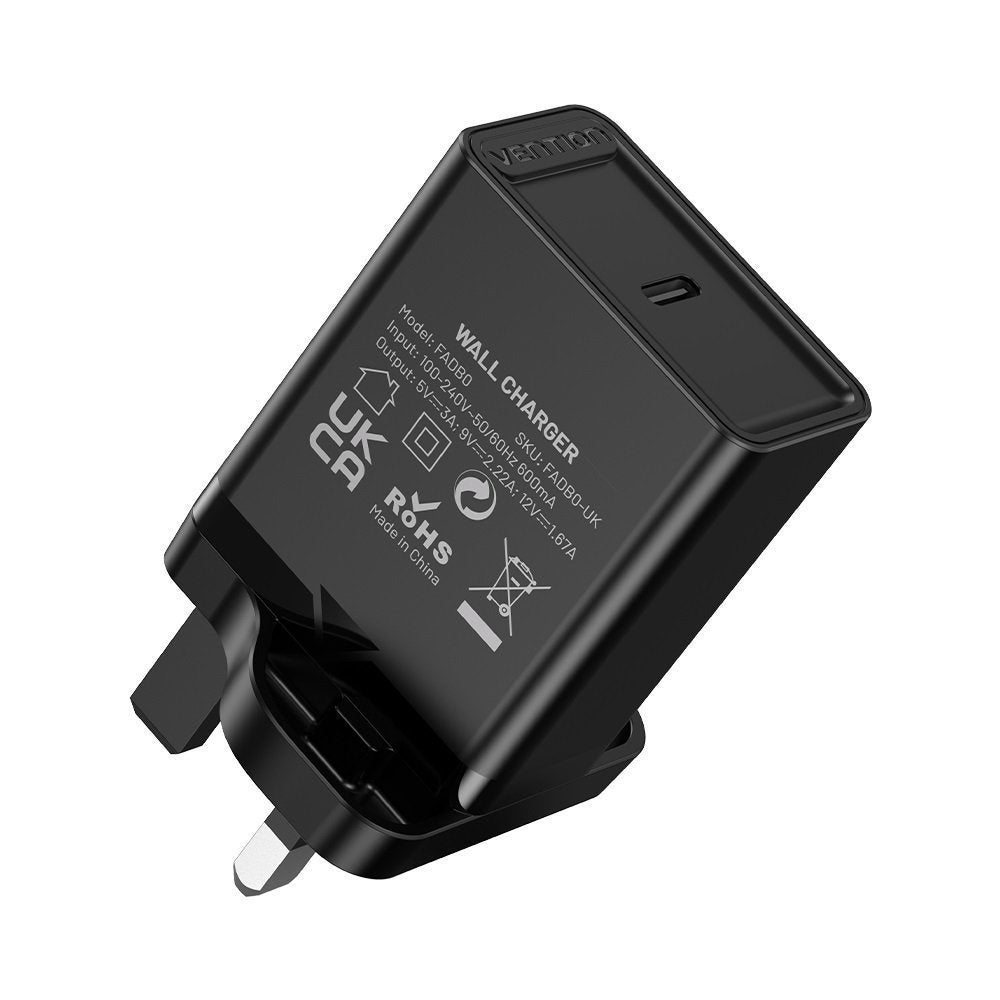 Vention Charger Wall 20W 1xUSBC Black FADB0-UK