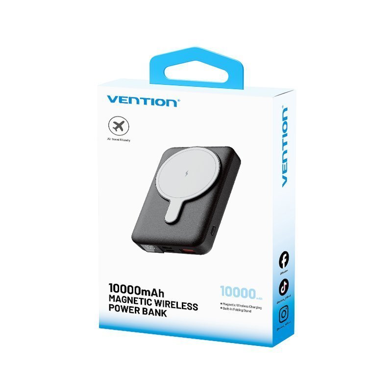 Vention Powerbank Wireless Magnetic 10000mAh 22.5W Black FHTB0