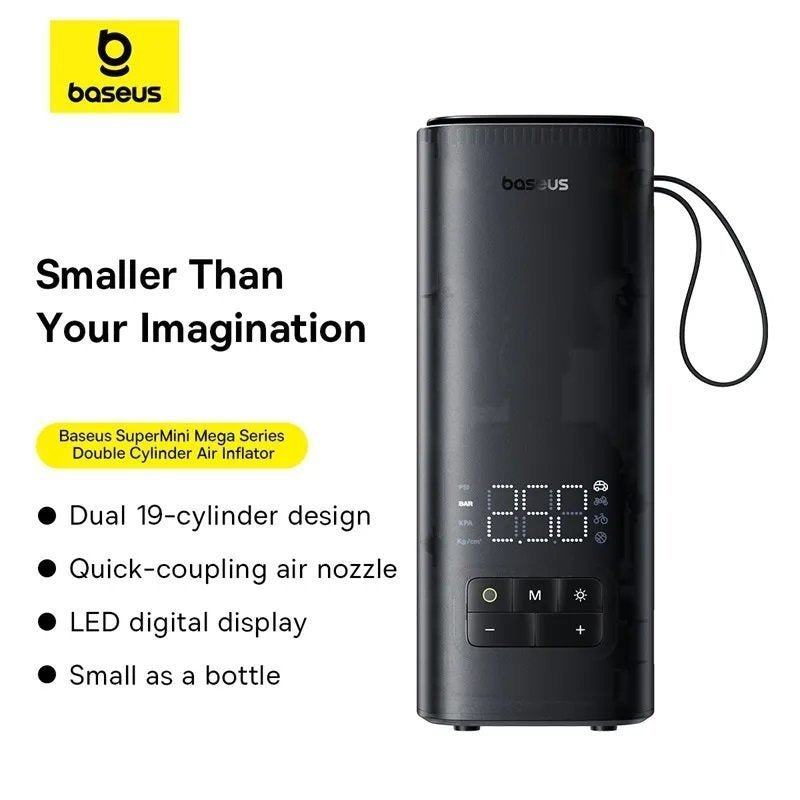 Baseus Car Inflator Pump Wireless SUPER MINI MEGA Double Cylinder