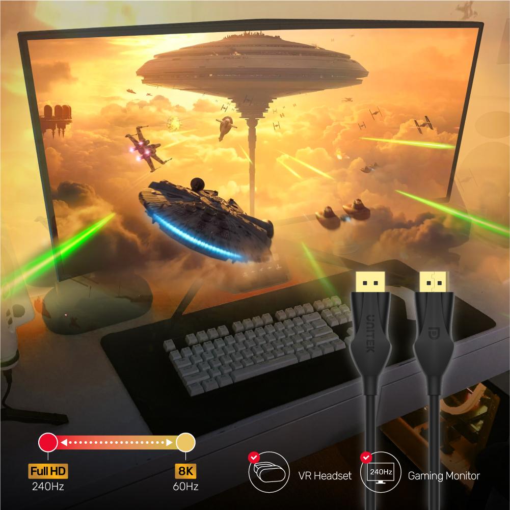 Unitek C1624BK-3M DisplayPort 1.4 Cbl 8K 60Hz 3.0m