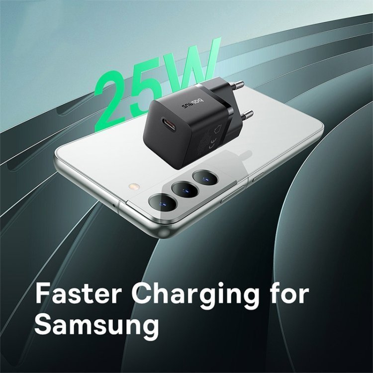 Baseus Charger Wall 25W USB-C GAN5 Mini EU Black