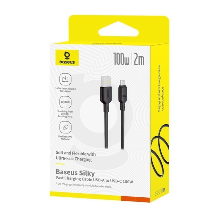 Baseus Cable USB-C to USB-C Silky Series 2.0m 100W Black