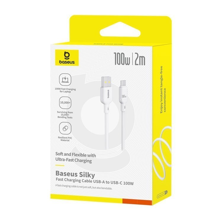 Baseus Cable USB-C to USB-C Silky Series 2.0m 100W White