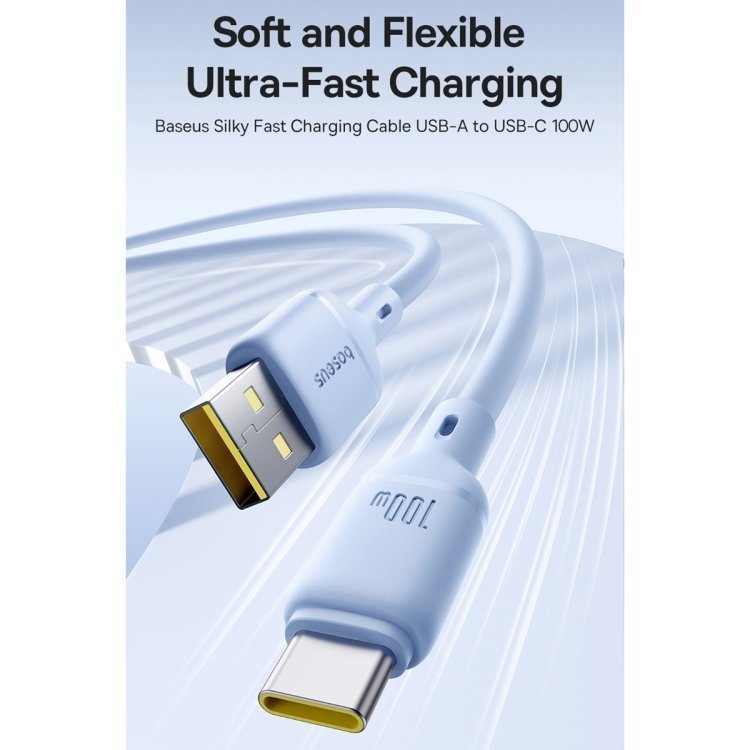 Baseus Cable USB-C to USB-C Silky Series 2.0m 100W Black