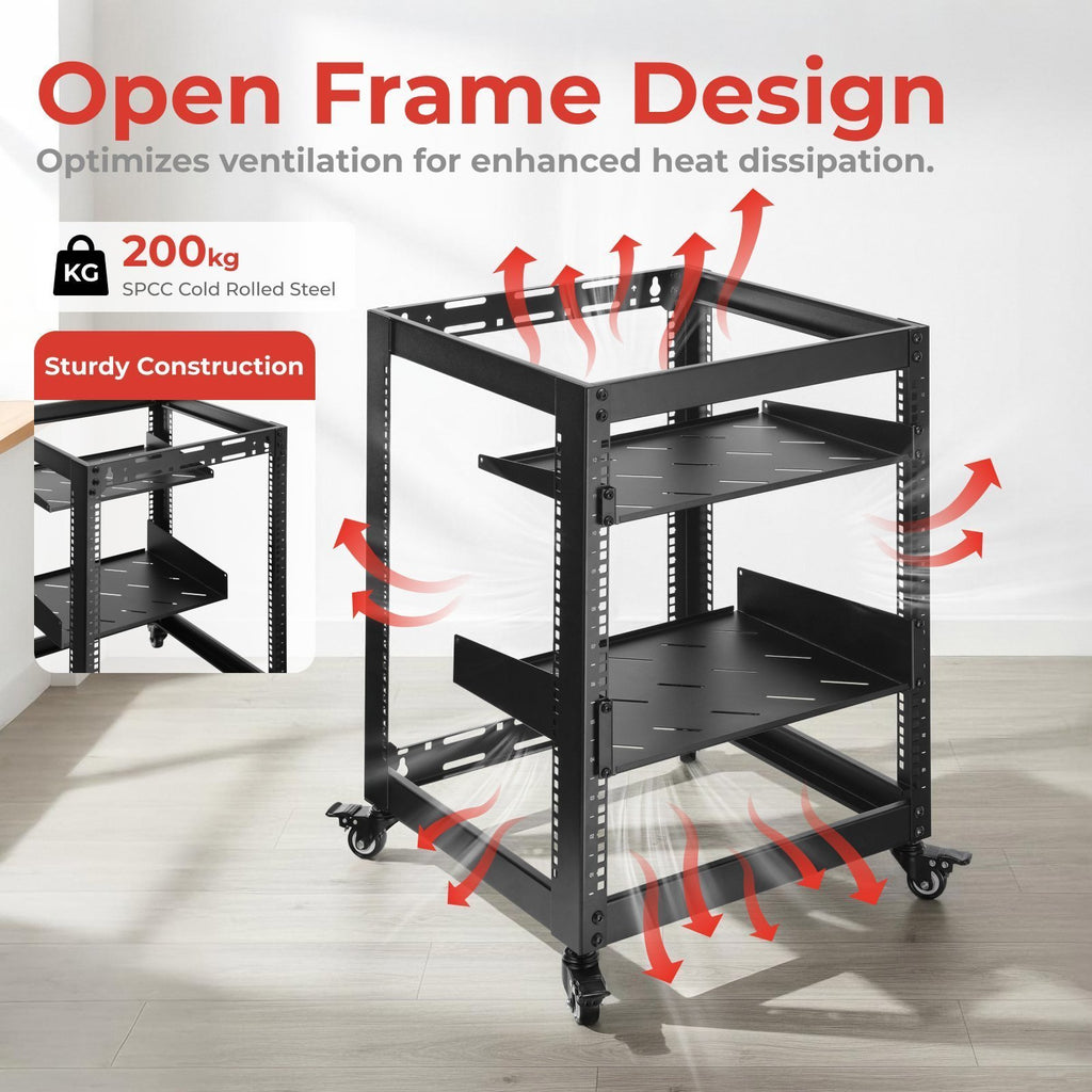 Lumivida Open Frame Server Rack 12U CAB-017-12U