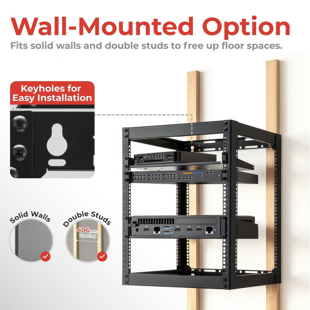 Lumivida Open Frame Server Rack 12U CAB-017-12U