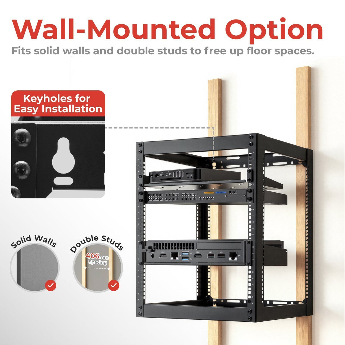 Lumivida Open Frame Server Rack 12U CAB-017-12U