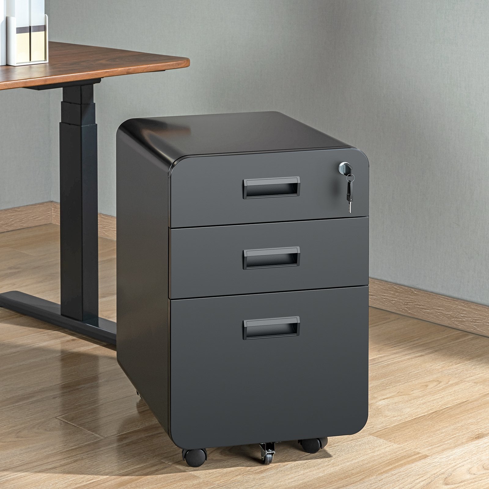 Lumivida File Cabinet Mobile with 3 Lockable Drawers CAB03-3