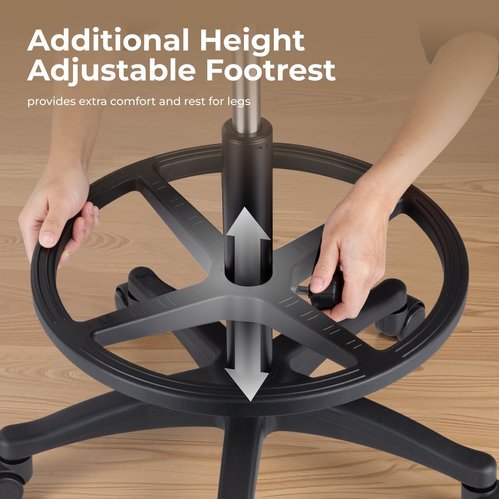 Lumivida Office Stool Ergonomic with Height Adjustale Faux Leather Upholstered Seat CH04-12