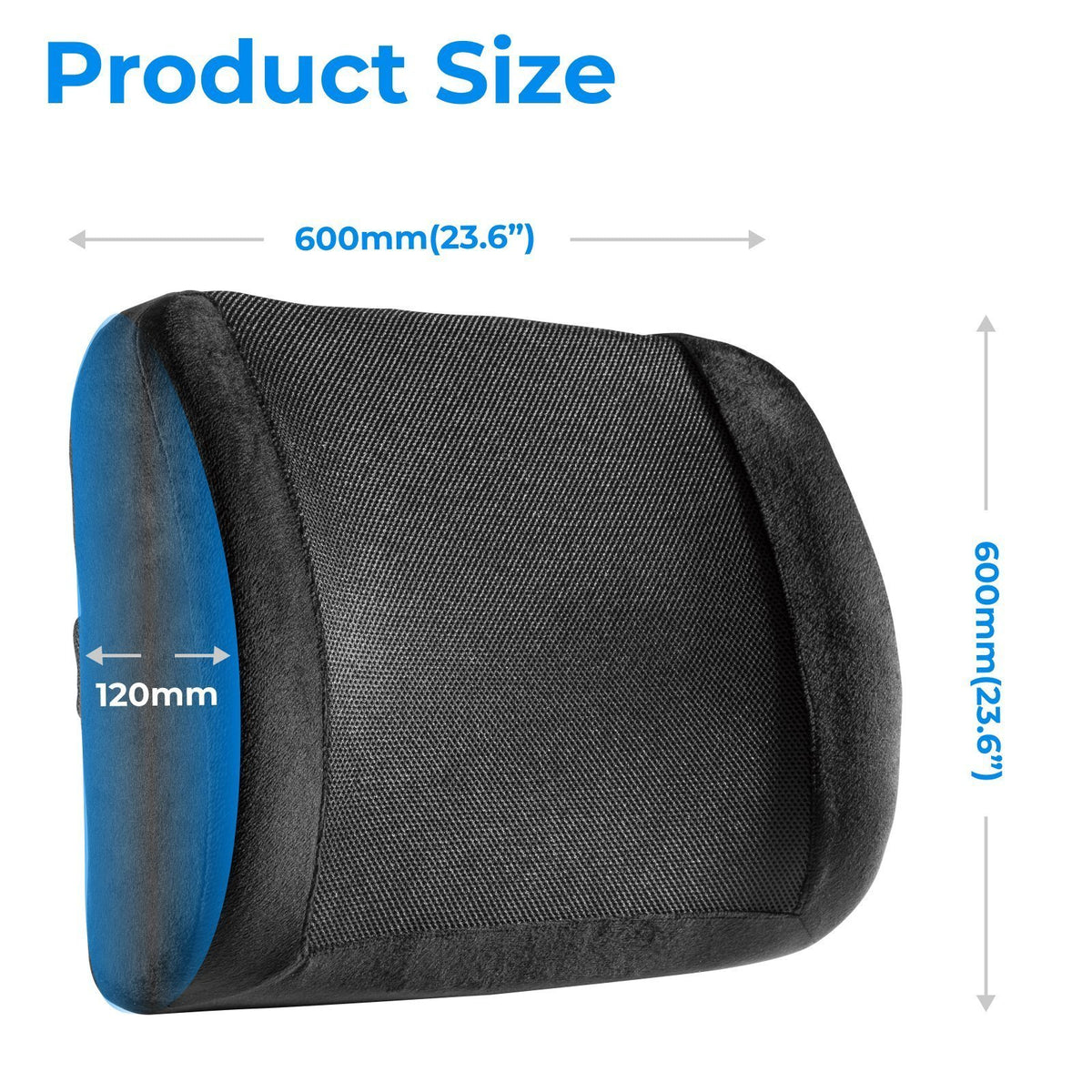 Lumivida Ergonomic Lumbar Support Cushion with Memory Foam & Mesh Cover RLC01-1