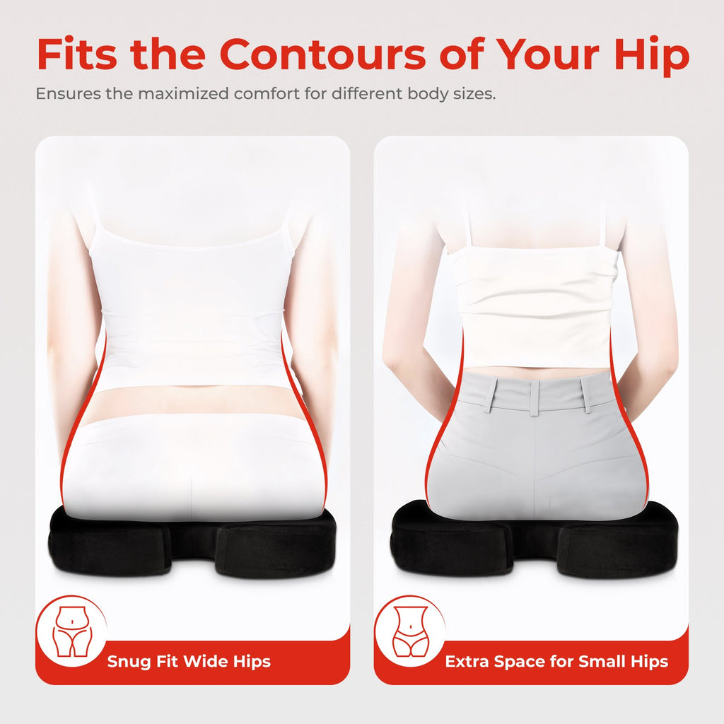 Lumivida Ergonomic Seat Cushion for Coccyx Orthopedic with Memory Foam & Carry Handle RSC01-2