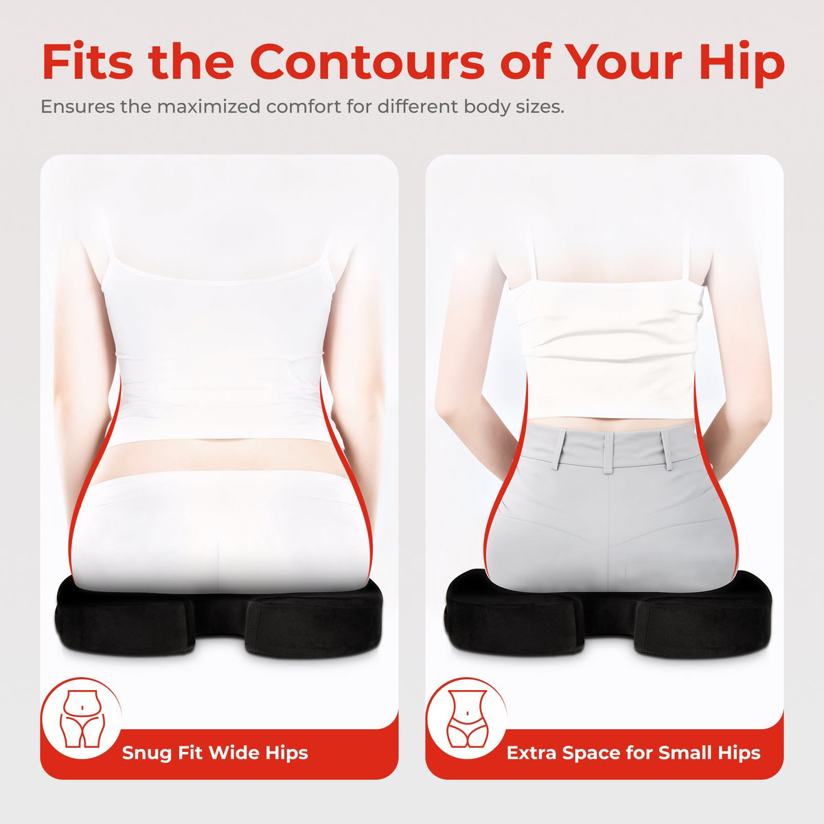 Lumivida Ergonomic Seat Cushion for Coccyx Orthopedic with Memory Foam & Carry Handle RSC01-2