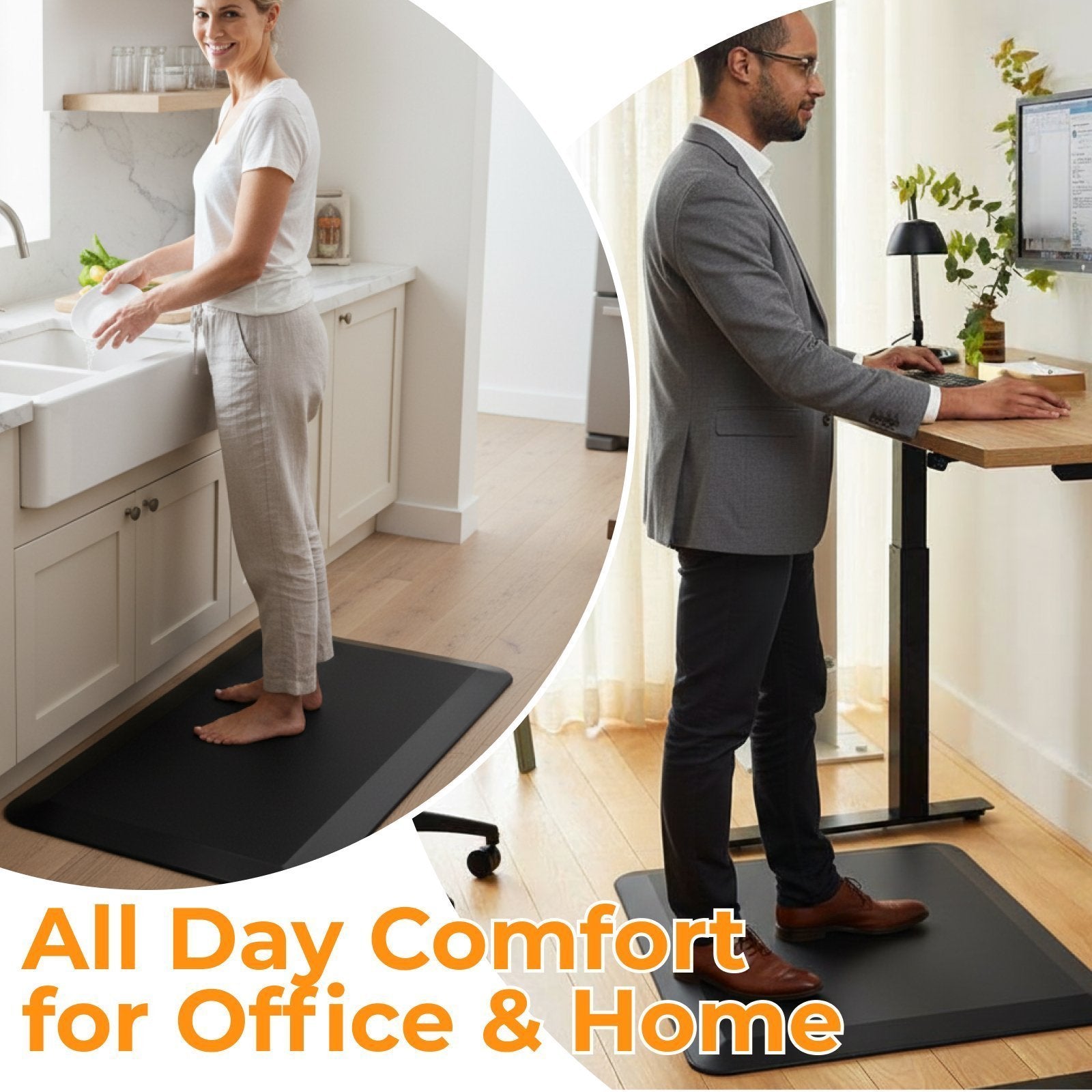Lumivida Ergonomic Standing Mat Anti-Fatigue Shock Absorbion, Anti-Slip, Trip-Resistant, Waterproof STM02-5