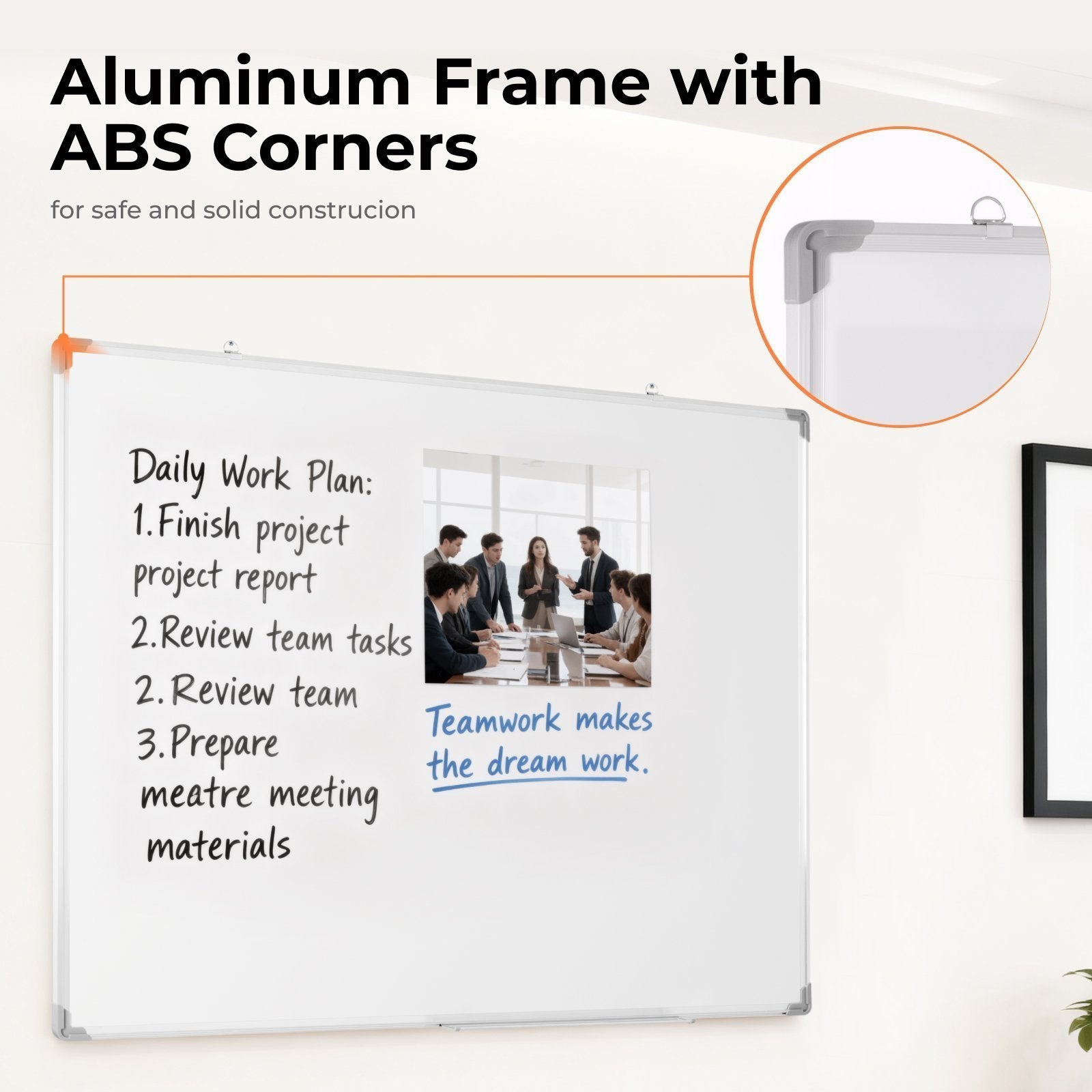Lumivida Whiteboard Magnetic Dry-Erase Wall-Mounted Large WB02-1