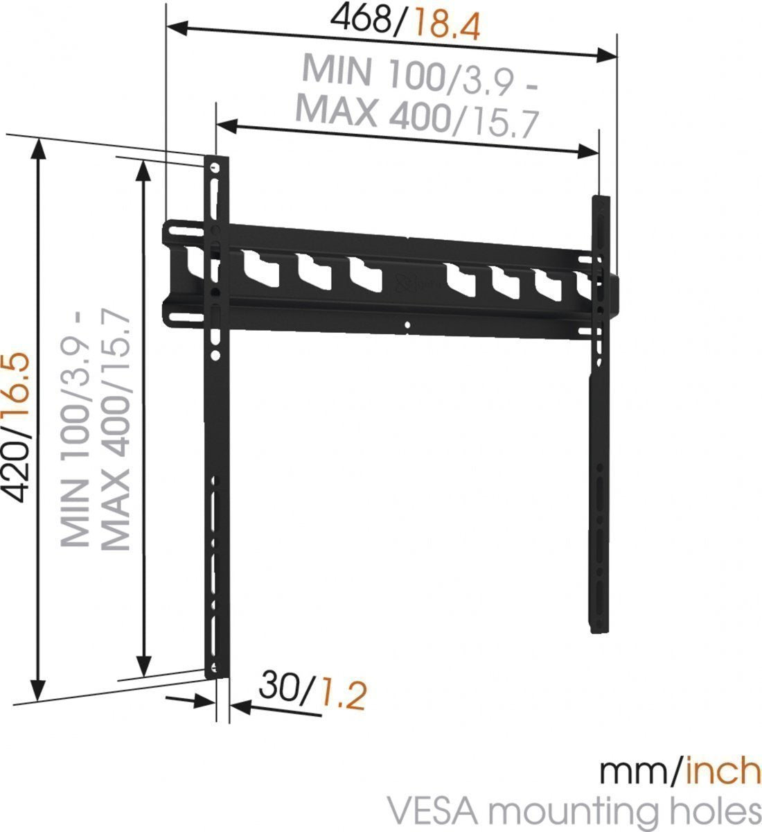Vogels MA3000 FLAT TV Wall Mount 32-55” Fixed Black
