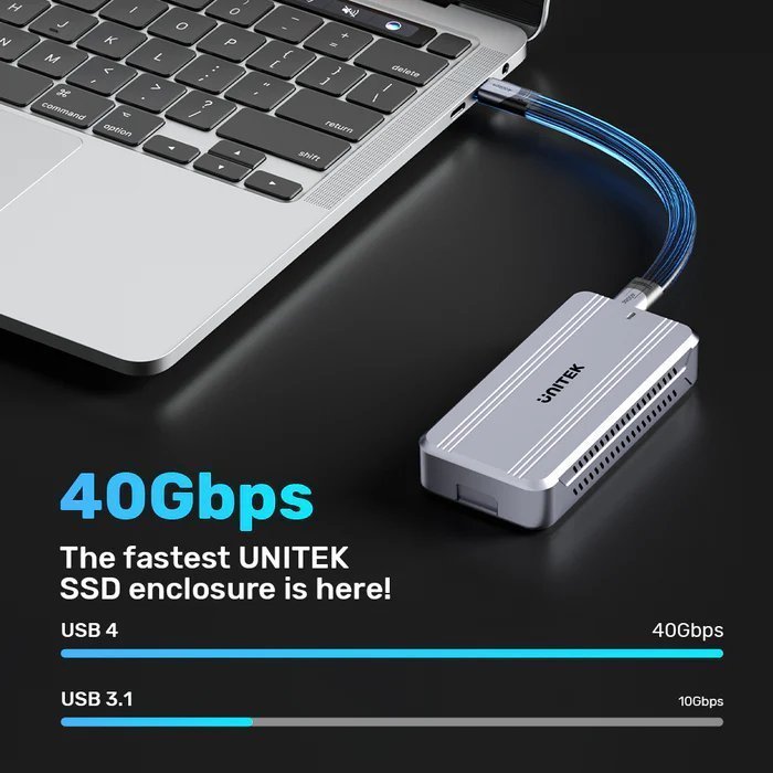Unitek USB-C NVME/PCIe Enclosure USB 4.0 40Gbps w/Cooling Fan S1242A