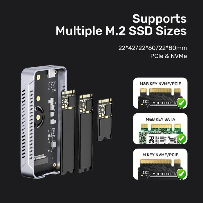 Unitek USB-C NVME/PCIe Enclosure USB 4.0 40Gbps w/Cooling Fan S1242A