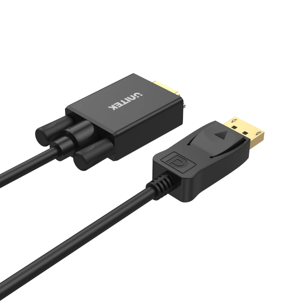Unitek Y-5118F DisplayPort to VGA Cable 1.8m Black/Gold Plated