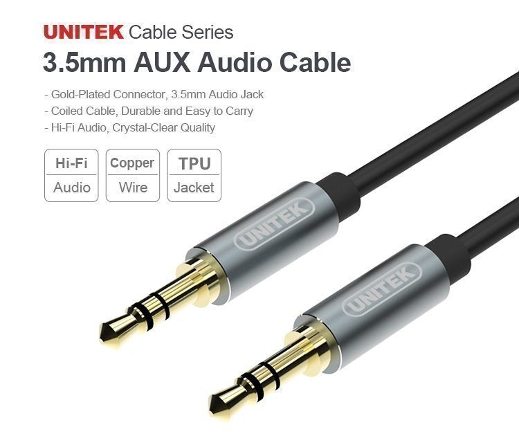 Unitek Y-C926ABK 3.5mm to 3.5mm Audio Cable 1.0m