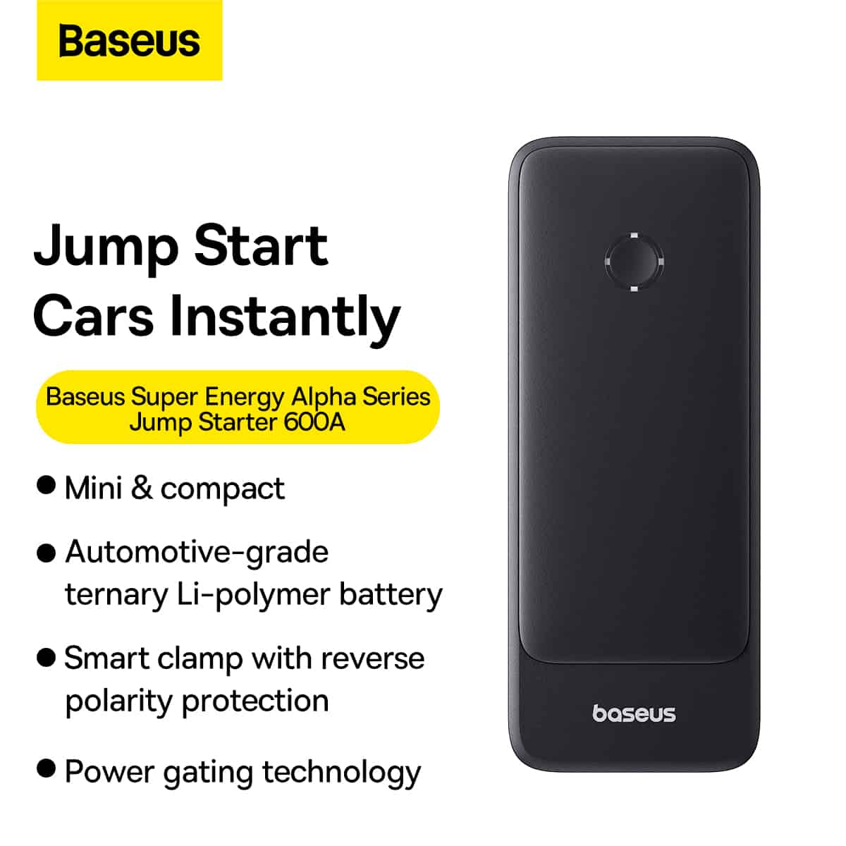 Baseus Car Jump Start Booster & Powerbank 6000mAh 600A ALPHA Black