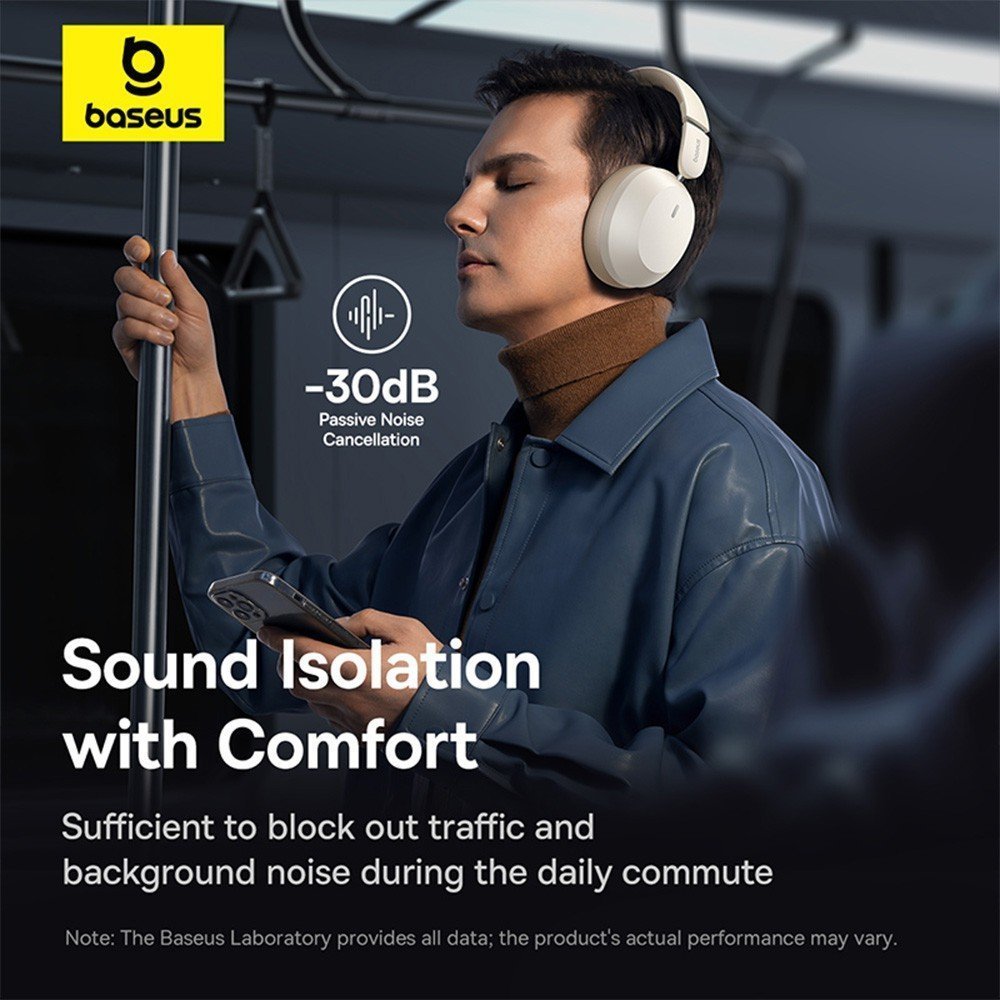 Baseus Headphones Over Ear Bass 35 Max White
