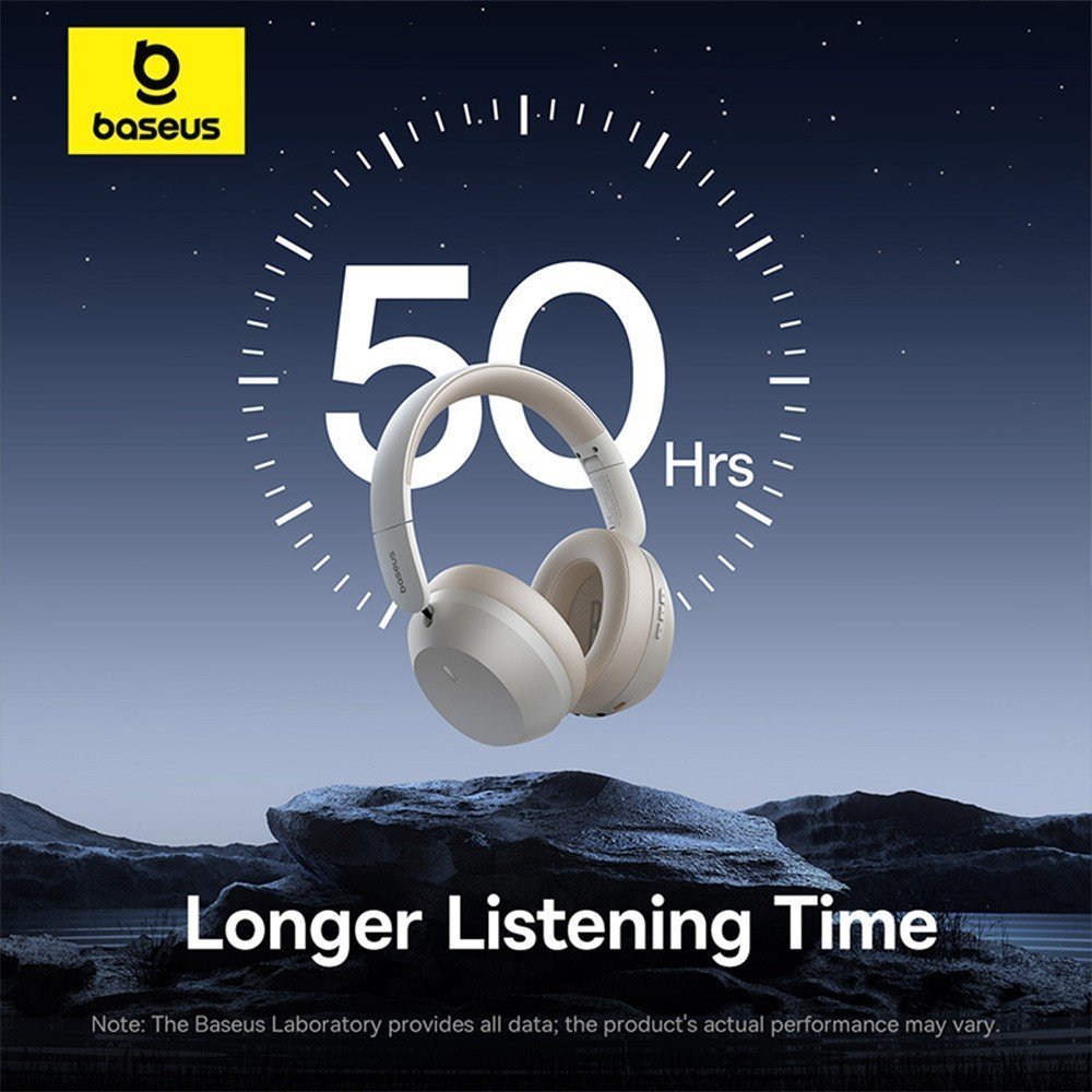 Baseus Headphones Over Ear Bass 35 Max White
