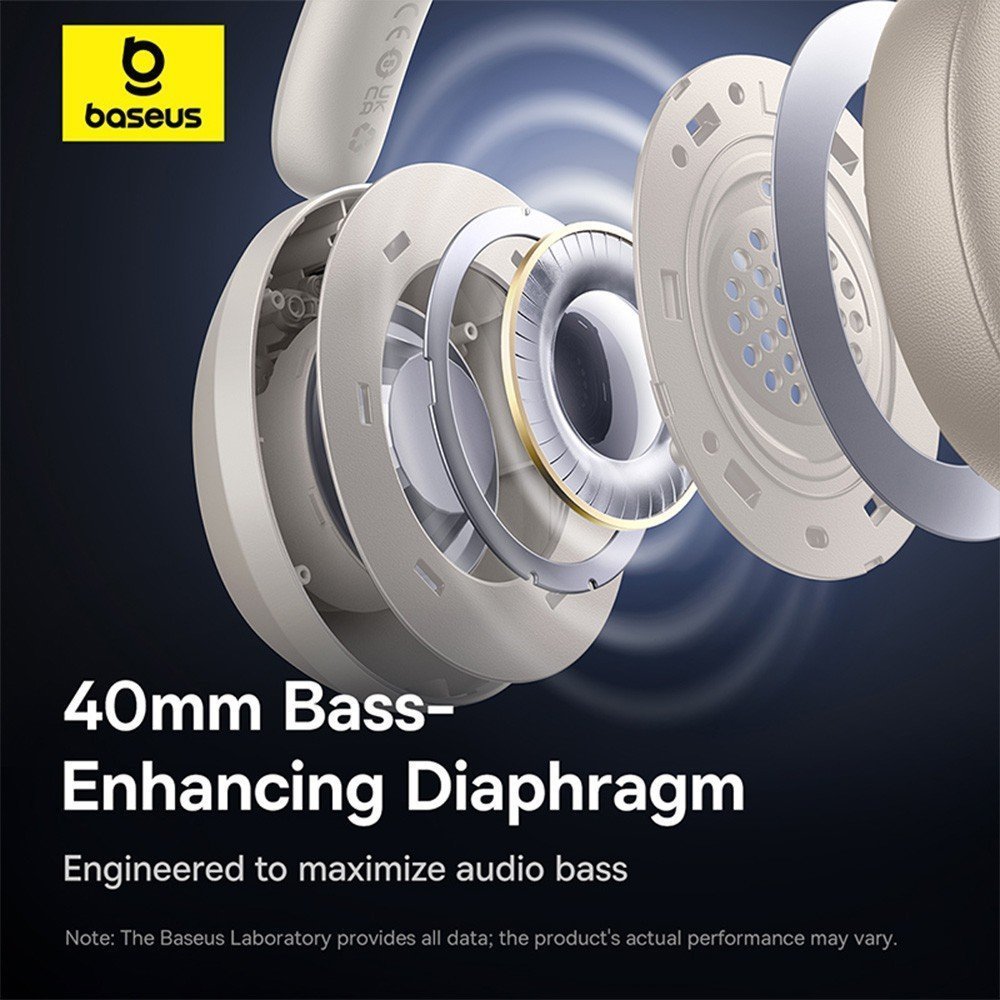 Baseus Headphones Over Ear Bass 35 Max White