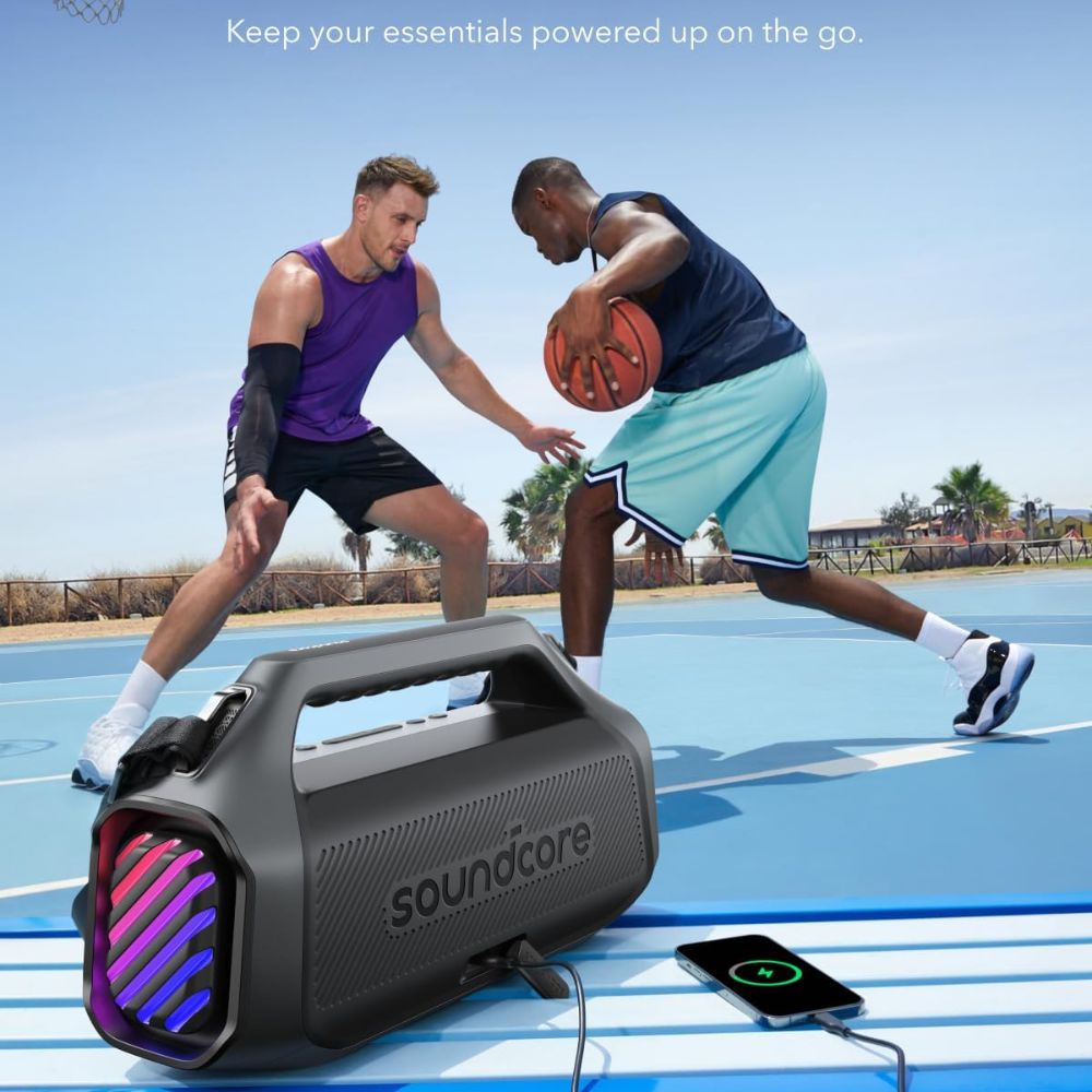 Anker Soundcore Boom 2 Plus Ισχυρό Bluetooth Ηχείο 140W με IPX7 Αδιάβροχο & Φωτισμό LED