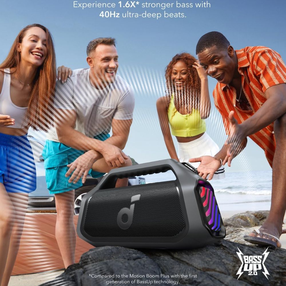 Anker Soundcore Boom 2 Plus Ισχυρό Bluetooth Ηχείο 140W με IPX7 Αδιάβροχο & Φωτισμό LED