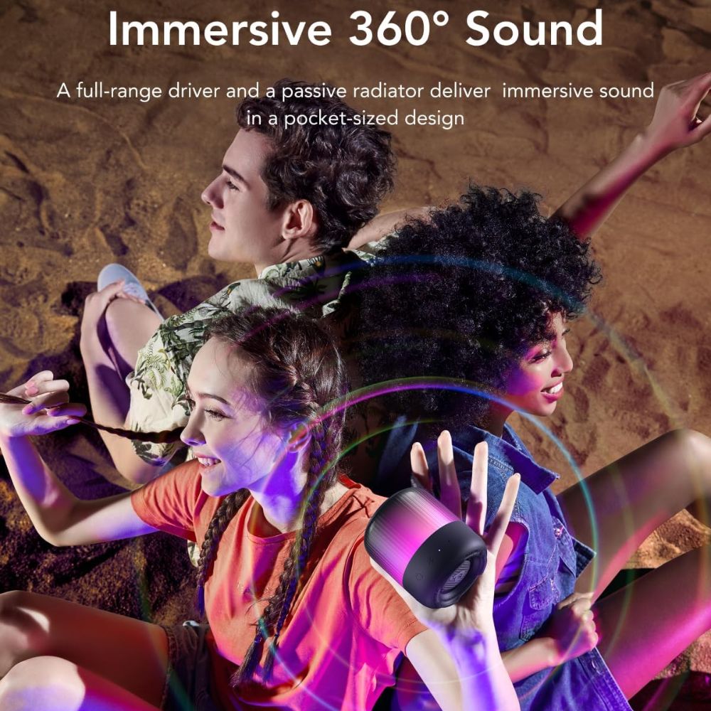 Anker Soundcore Glow Mini Φορητό Bluetooth Ηχείο με Φωτισμό 360°, IP67, Μαύρο