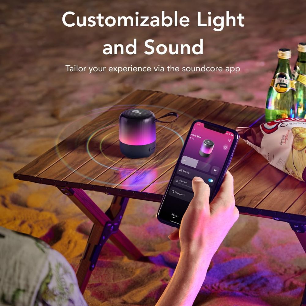 Anker Soundcore Glow Mini Φορητό Bluetooth Ηχείο με Φωτισμό 360°, IP67, Μαύρο