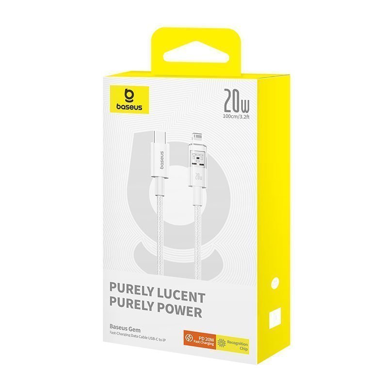 Baseus Cable Lightning to USB-C Gem Series 1.0m 20W White