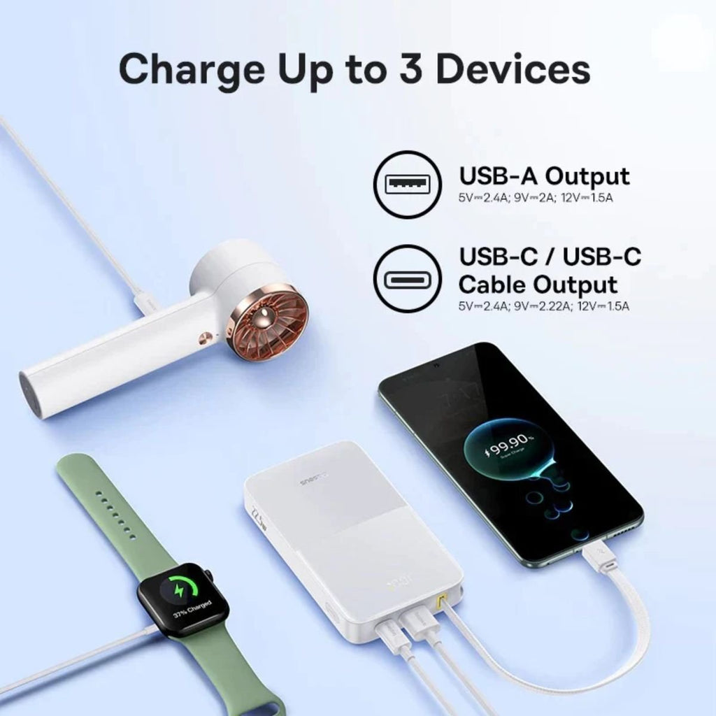 Baseus EnerFill FC51 Bipow2 Pro Powerbank 10000mAh 22.5W με Οθόνη, Λευκό