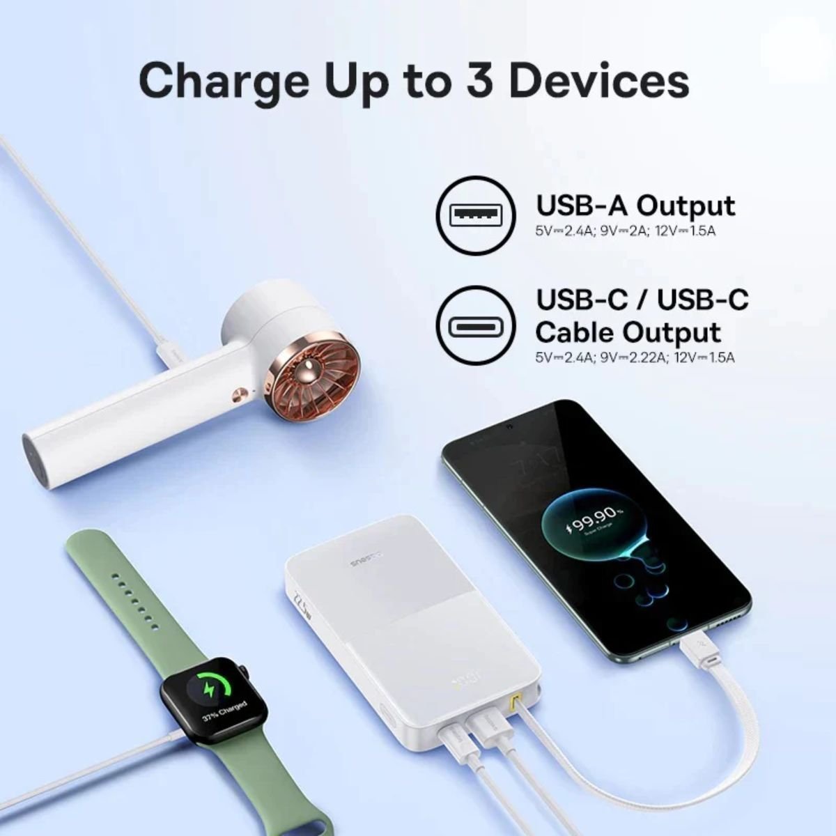 Baseus EnerFill FC51 Bipow2 Pro Powerbank 10000mAh 22.5W με Οθόνη, Λευκό
