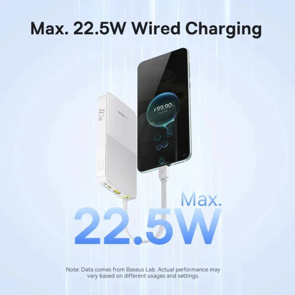 Baseus EnerFill FC51 Bipow2 Pro Powerbank 10000mAh 22.5W με Οθόνη, Λευκό