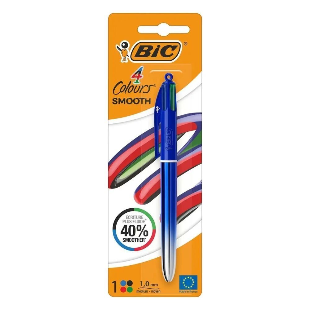 BIC Στυλό 4σε1 με Επιλογή 4 Διαφορετικών Χρώματων & Εξαιρετικά Ομαλή Γραφή