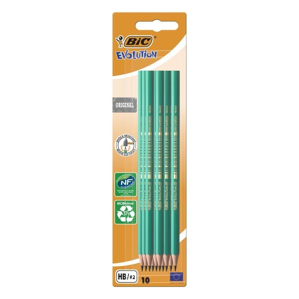 BIC Evolution Original Σετ 10 Μολύβια Γραφίτη χωρίς Ξύλο 0.35 mm